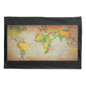 Vintage Weltkarte Kissenbezug (Rückseite)