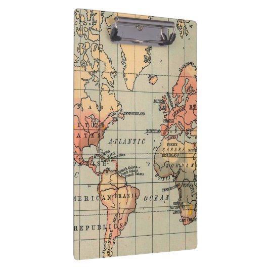 Vintage Weltkarte Klemmbrett (Rechts)