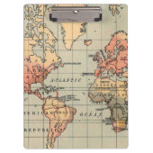 Vintage Weltkarte Klemmbrett (Vorderseite)