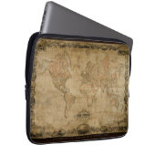 Vintage Weltkarte Laptopschutzhülle (Vorne Rechts)