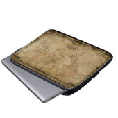 Vintage Weltkarte Laptopschutzhülle (Vorne Knopf)