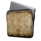 Vintage Weltkarte Laptopschutzhülle (Vorderseite Links)