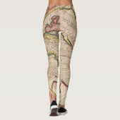 Vintage Weltkarte Leggings (Rückseite)