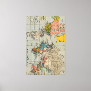Vintage Weltkarte Leinwanddruck