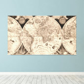 Vintage Weltkarte Leinwanddruck (Insitu (Holzboden))