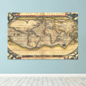 Vintage Weltkarte Leinwanddruck (Insitu (Holzboden))