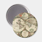 Vintage Weltkarte Magnet (Vorderseite/Rückseite)