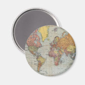 Vintage Weltkarte Magnet (Vorderseite/Rückseite)
