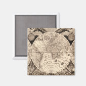 Vintage Weltkarte Magnet (Vorderseite/Rückseite)