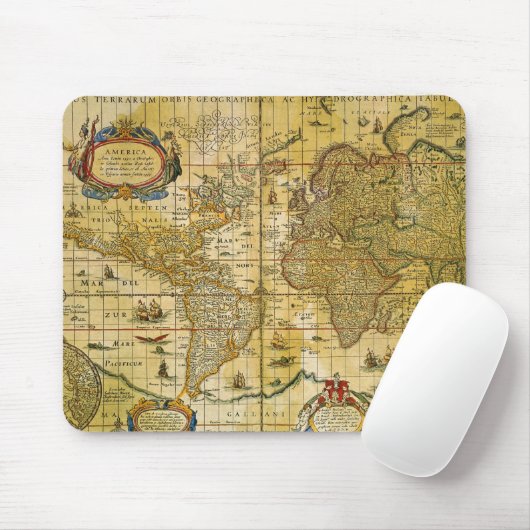 Vintage Weltkarte Mousepad (Mit Mouse)