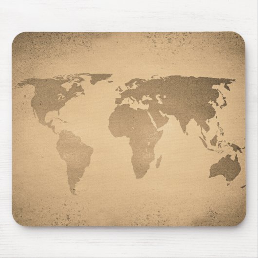 Vintage Weltkarte Mousepad (Vorne)