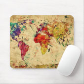 Vintage Weltkarte Mousepad (Mit Mouse)