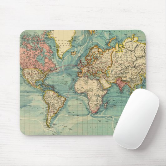 Vintage Weltkarte Mousepad (Mit Mouse)