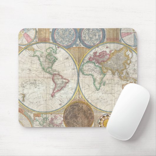 Vintage WELTKARTE Mousepad (Mit Mouse)