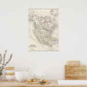 Vintage Weltkarte Nord- und Lateinamerika Poster (Küche)
