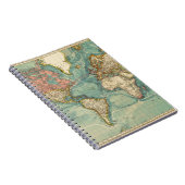 Vintage Weltkarte Notizblock (Rechte Seite)