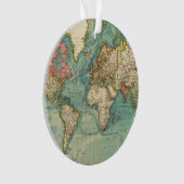 Vintage Weltkarte Ornament (Vorderseite)