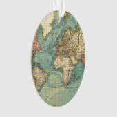 Vintage Weltkarte Ornament (Vorderseite)