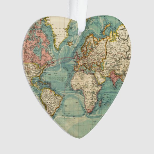 Vintage Weltkarte Ornament (Vorderseite)