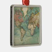 Vintage Weltkarte Ornament Aus Metall (Rechts)