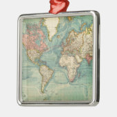 Vintage Weltkarte Ornament Aus Metall (Links)