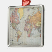 Vintage Weltkarte Ornament Aus Metall (Links)