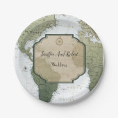 Vintage Weltkarte Pappteller (Vorderseite)