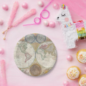 Vintage WELTKARTE Pappteller (Party)