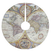 Vintage Weltkarte Polyester Weihnachtsbaumdecke (Vorderseite)