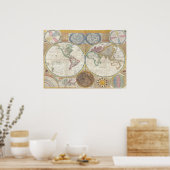 Vintage Weltkarte Poster (Küche)