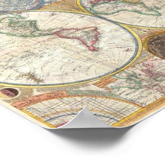 Vintage Weltkarte Poster (Ecke)