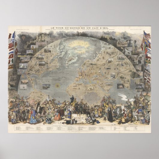 Vintage Weltkarte Poster (Vorne)