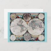 Vintage Weltkarte Postkarte (Vorne/Hinten)