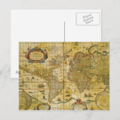 Vintage Weltkarte Postkarte (Vorne/Hinten)