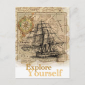 Vintage Weltkarte Postkarte (Vorderseite)