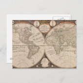Vintage Weltkarte Postkarte (Vorne/Hinten)