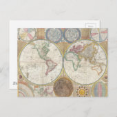 Vintage Weltkarte Postkarte (Vorne/Hinten)