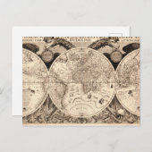 Vintage Weltkarte Postkarte (Vorne/Hinten)