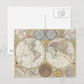 Vintage Weltkarte Postkarte (Vorne/Hinten)