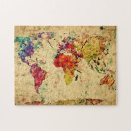 Vintage Weltkarte Puzzle