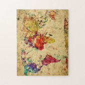 Vintage Weltkarte Puzzle (Vertikal)