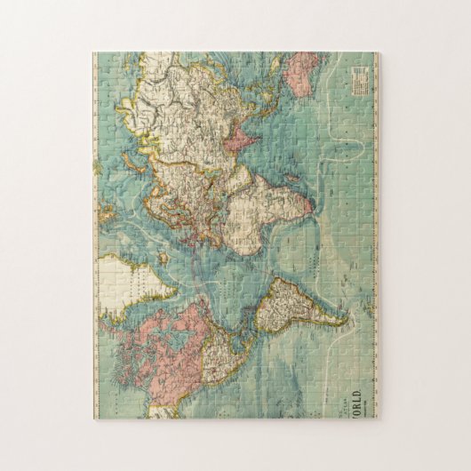 Vintage Weltkarte Puzzle (Vertikal)