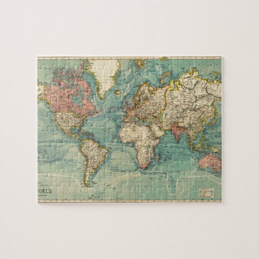 Vintage Weltkarte Puzzle (Horizontal)