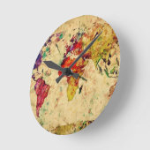 Vintage Weltkarte Runde Wanduhr (Winkel)