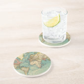 Vintage Weltkarte Sandstein Untersetzer (Seite)