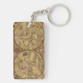 Vintage Weltkarte Schlüsselanhänger (Rückseite)