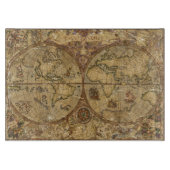 Vintage Weltkarte Schneidebrett (Vorderseite)