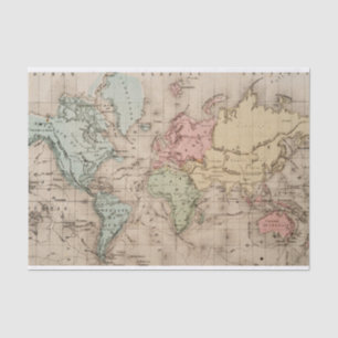 Vintage Weltkarte Seidenpapier