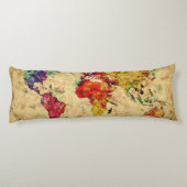 Vintage Weltkarte Seitenschläferkissen (Rückseite)