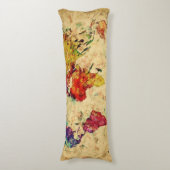 Vintage Weltkarte Seitenschläferkissen (Vorderseite Vertikal)